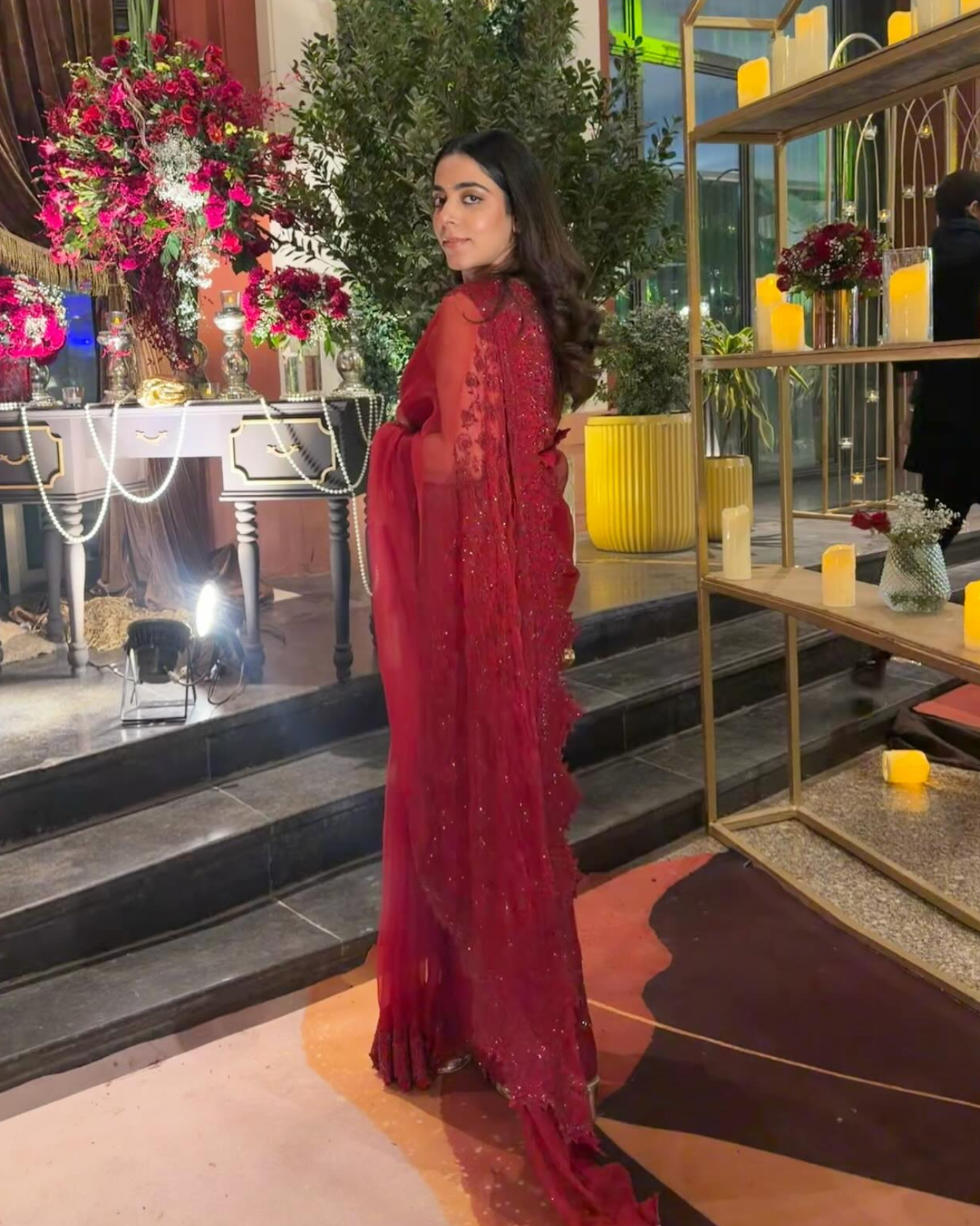 ITIKA VERMA in Barn red cutdanasaree set