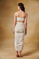 Pearl white tube drape dress