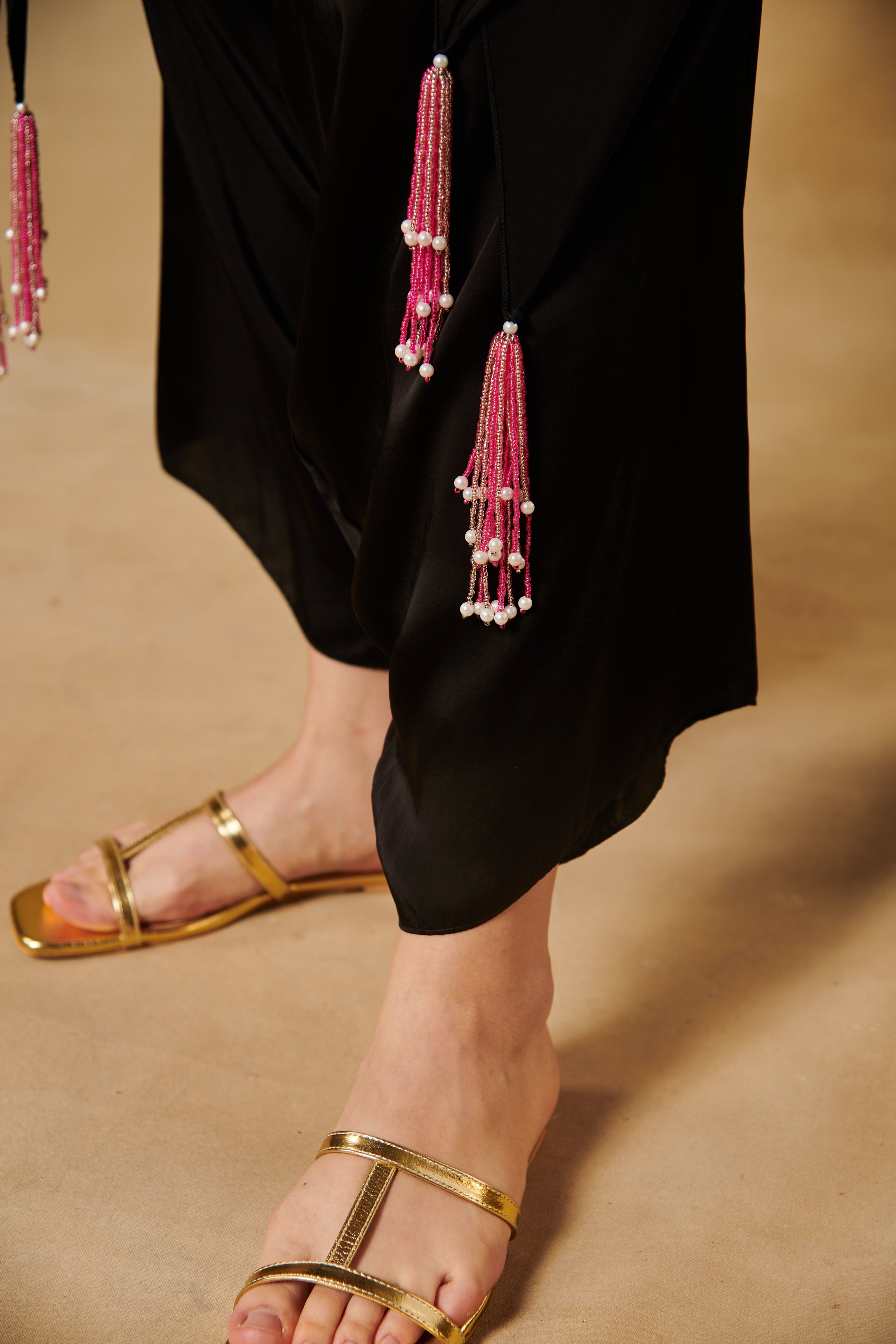 Midnight black Co-Ord with draped pants