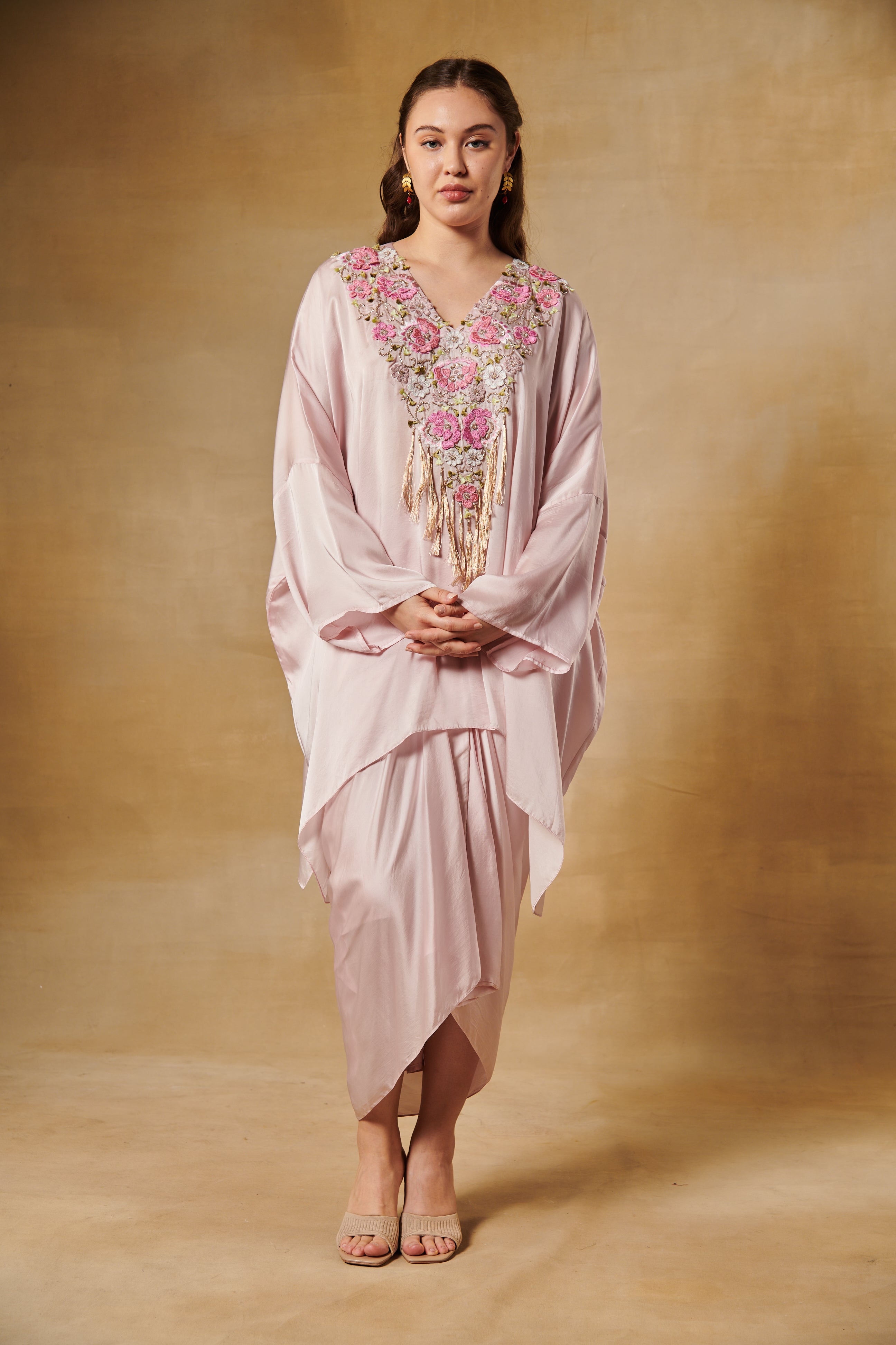 Nude pink kimono co-ord set
