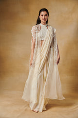 Saree and Blouse with cape set