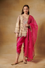 Pakistani Kurta and dhoti pants with dupatta