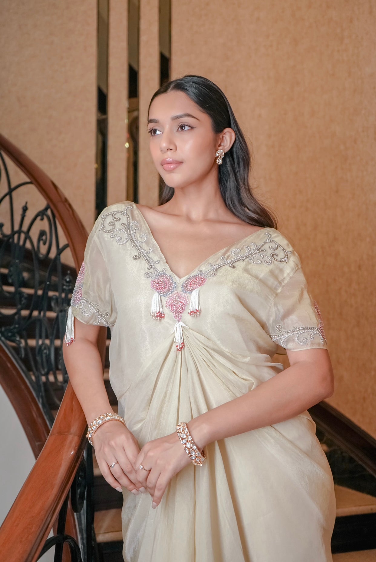 LIGHT GOLD TISSUE BODYCONE KAFTAN