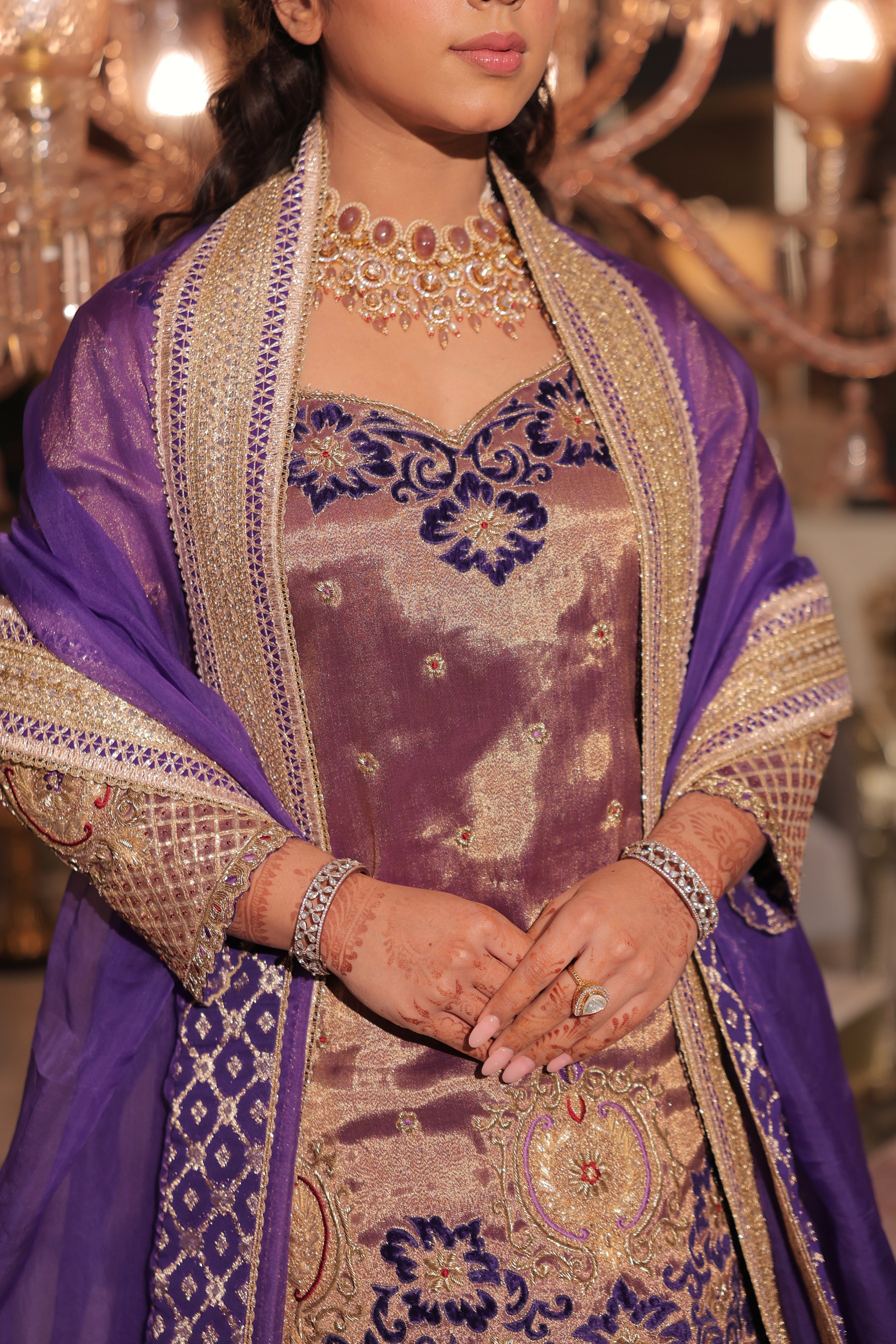 Violet suit set.