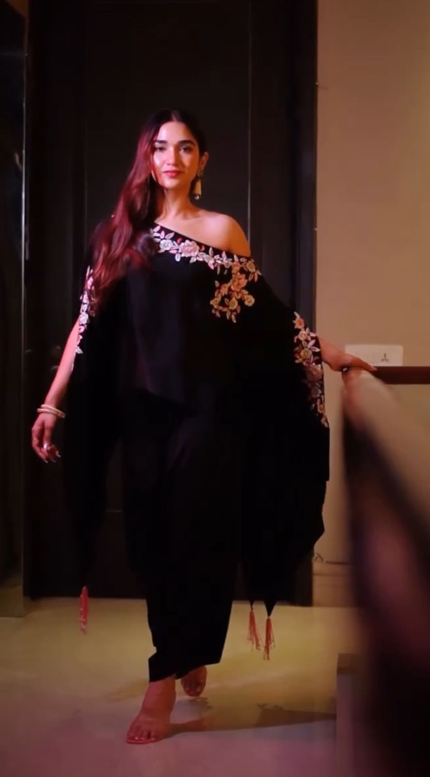Midnight black Co-Ord with draped pants
