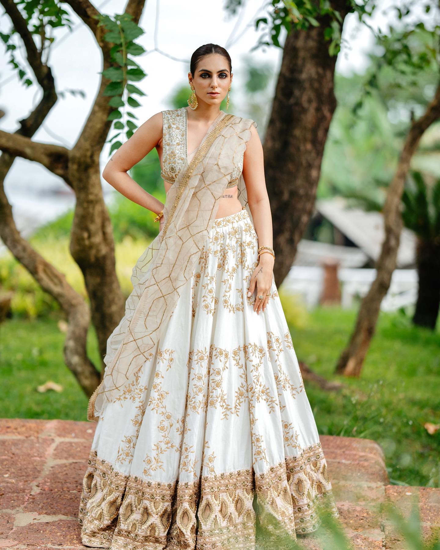 Jessie Monga in Our Blush and Ivory Lehenga