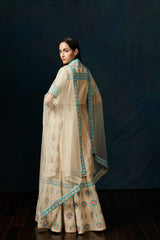 Blush beige chanderi  sharara suit