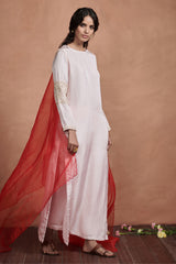 Powder Pink Long Straight Kurta Set