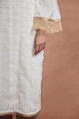 Ivory Long Kurta With Straight Pants