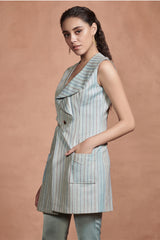 Metallic Pinstriped Blazer