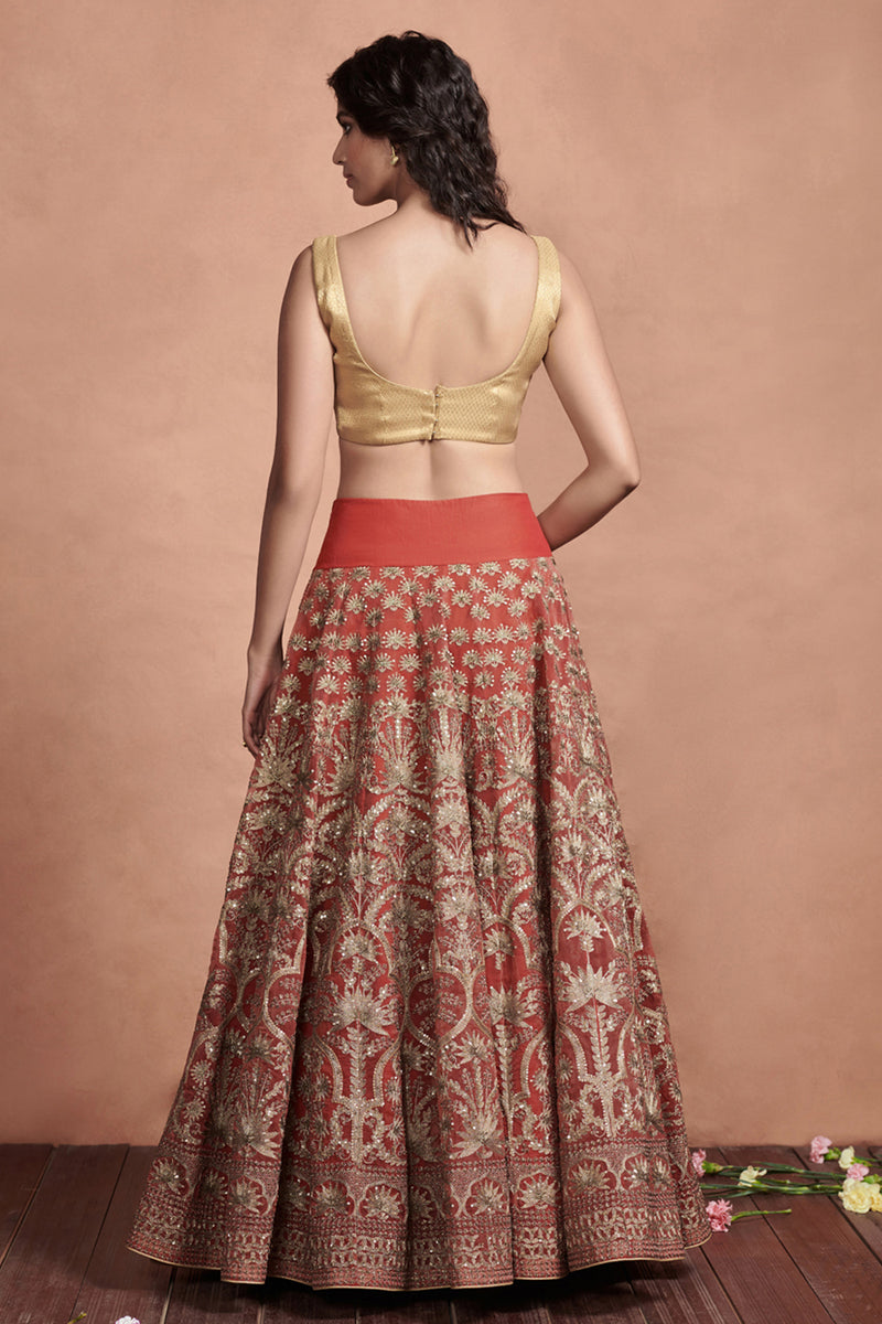 Persian Red Lehenga Set