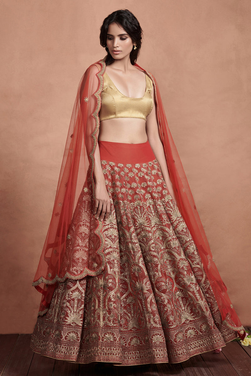 Persian Red Lehenga Set