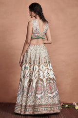 Ivory And Gold Lehenga Skirt Set