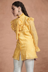 Dandelion Yellow Ruffle Detail Top