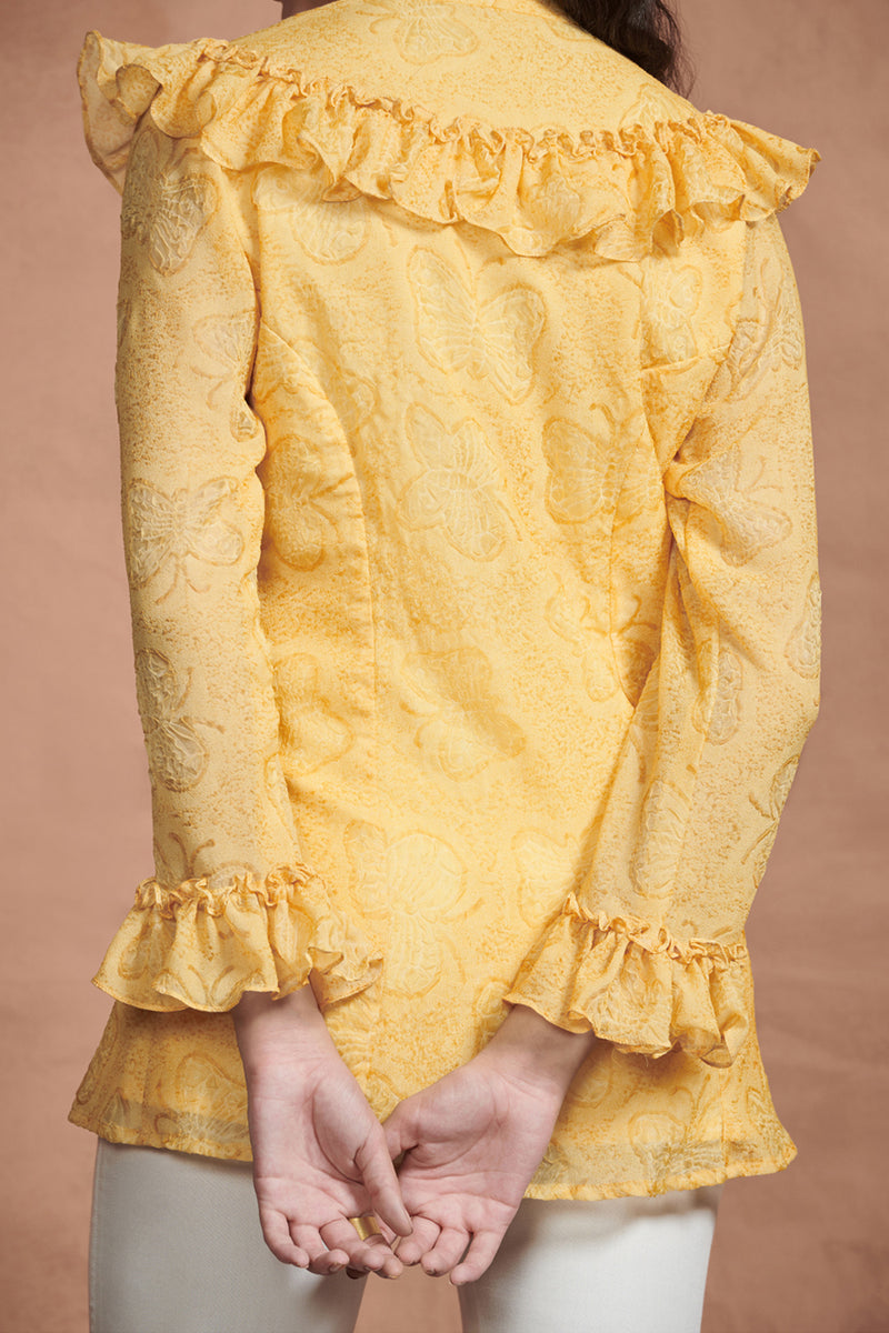 Dandelion Yellow Ruffle Detail Top