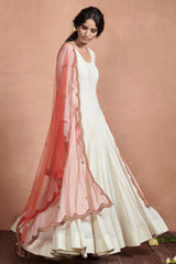 Pearl White Floor Length Anarkali