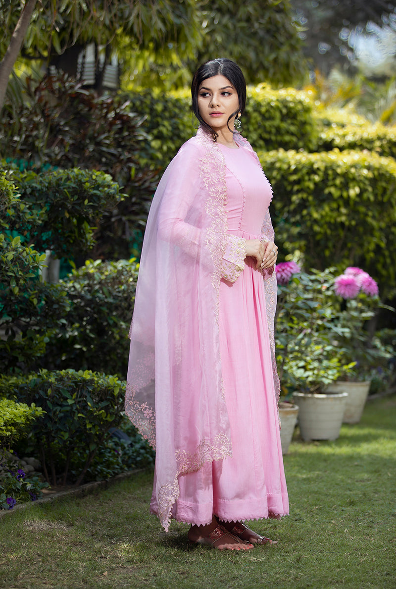 Pink Ankarkali kurta set