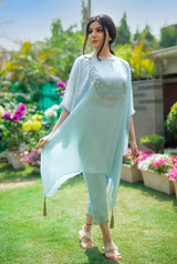 Blue short kaftan set