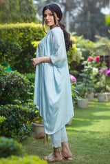 Blue short kaftan set