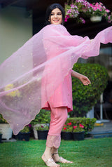 Pink short kurta set
