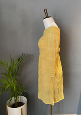 Off-shoulder yellow summer dress