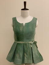 Green Printed Peplum Top