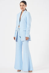 POWDER BLUE RABBIT CREPE BLAZER SET