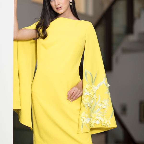 Dress with cape sleeves zara discount
