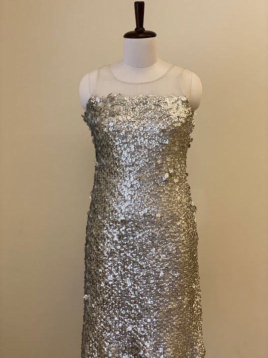 Silver Sequin Party Dress