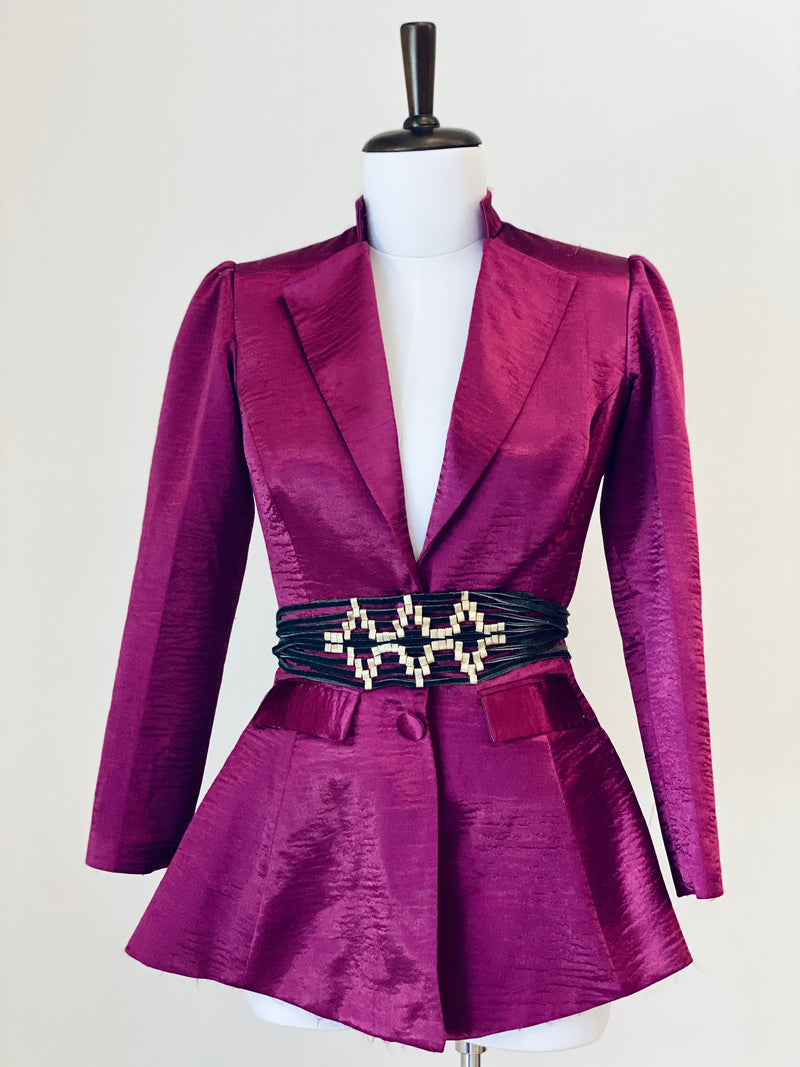Fuschia Pink Metallic Fabric Jacket