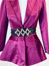 Fuschia Pink Metallic Fabric Jacket