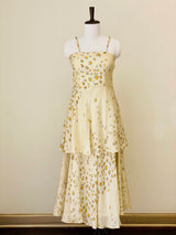 Cream White Floral Maxi dress