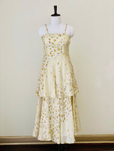 Cream White Floral Maxi dress