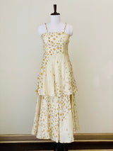 Cream White Floral Maxi dress