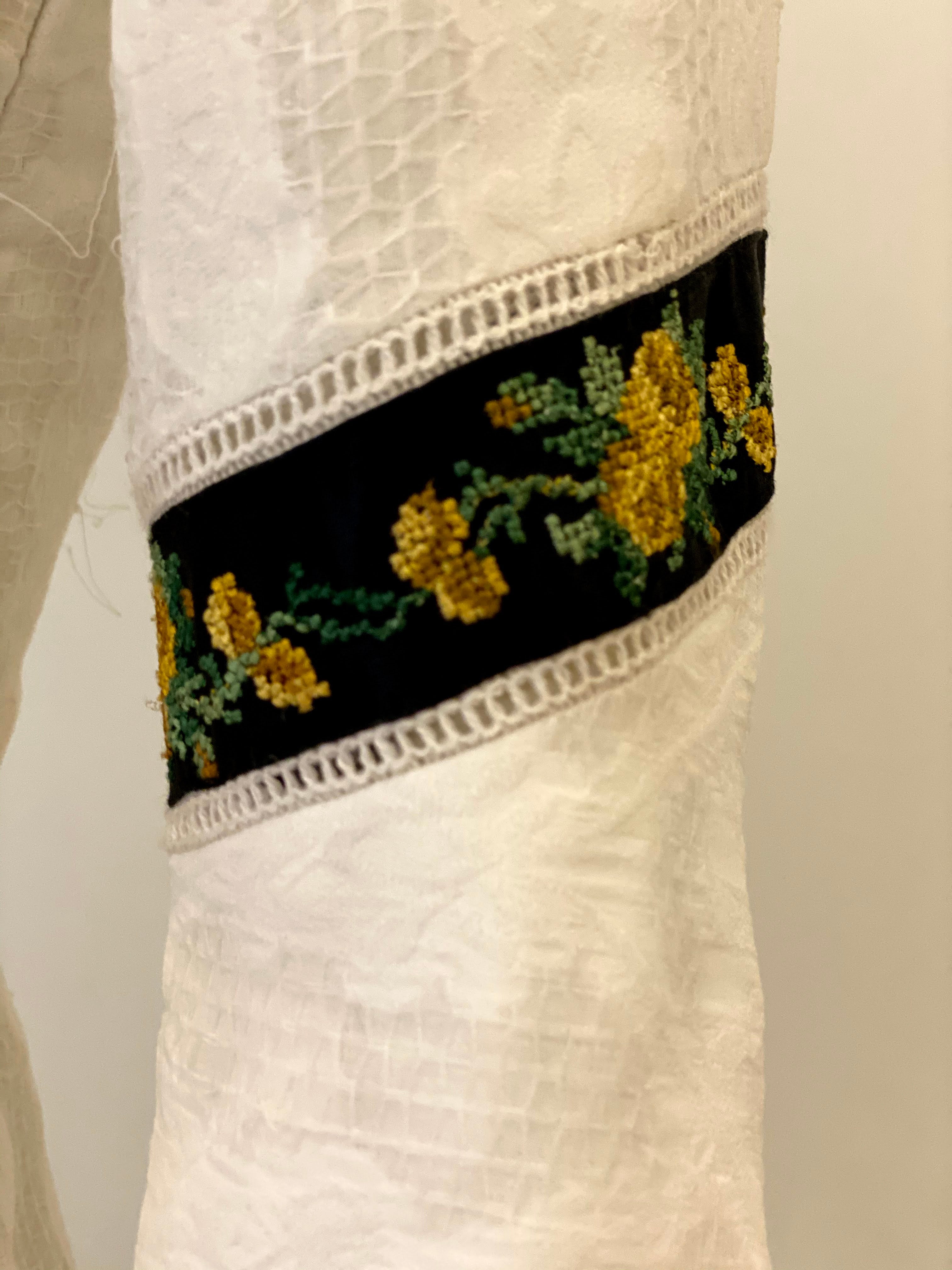 Off-White self texture cotton Peplum Top with embroidery details