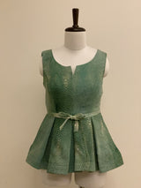 Green Printed Peplum Top
